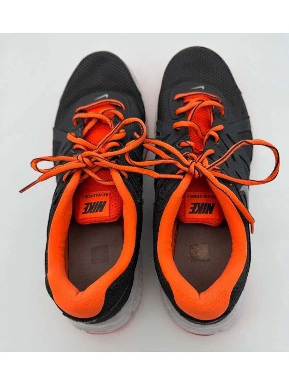 Nike Revolution 2 Running Shoes Sneakers Gray/Orange 554953-032 Men's Size 11